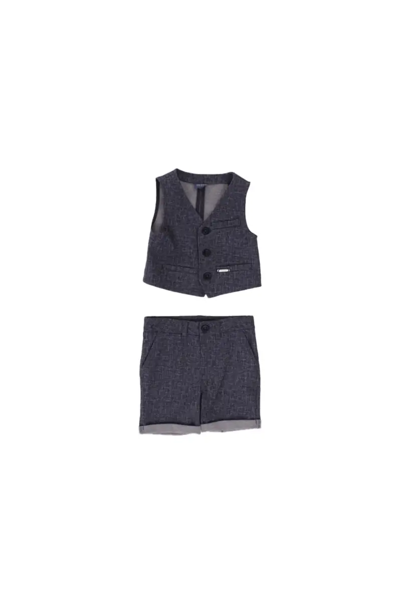 Completo Bambino GUESS Blu Set vest bermuda ceremony