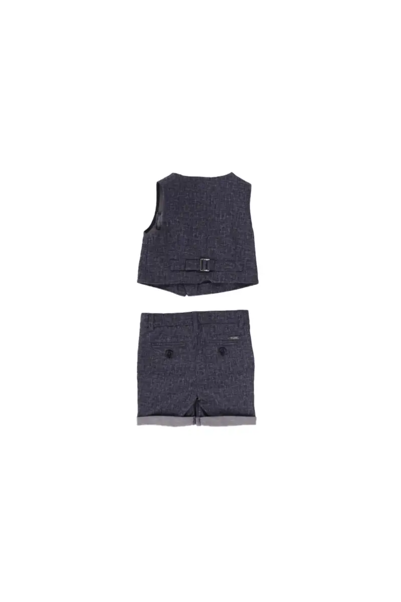 Completo Bambino GUESS Blu Set vest bermuda ceremony miniatura 2