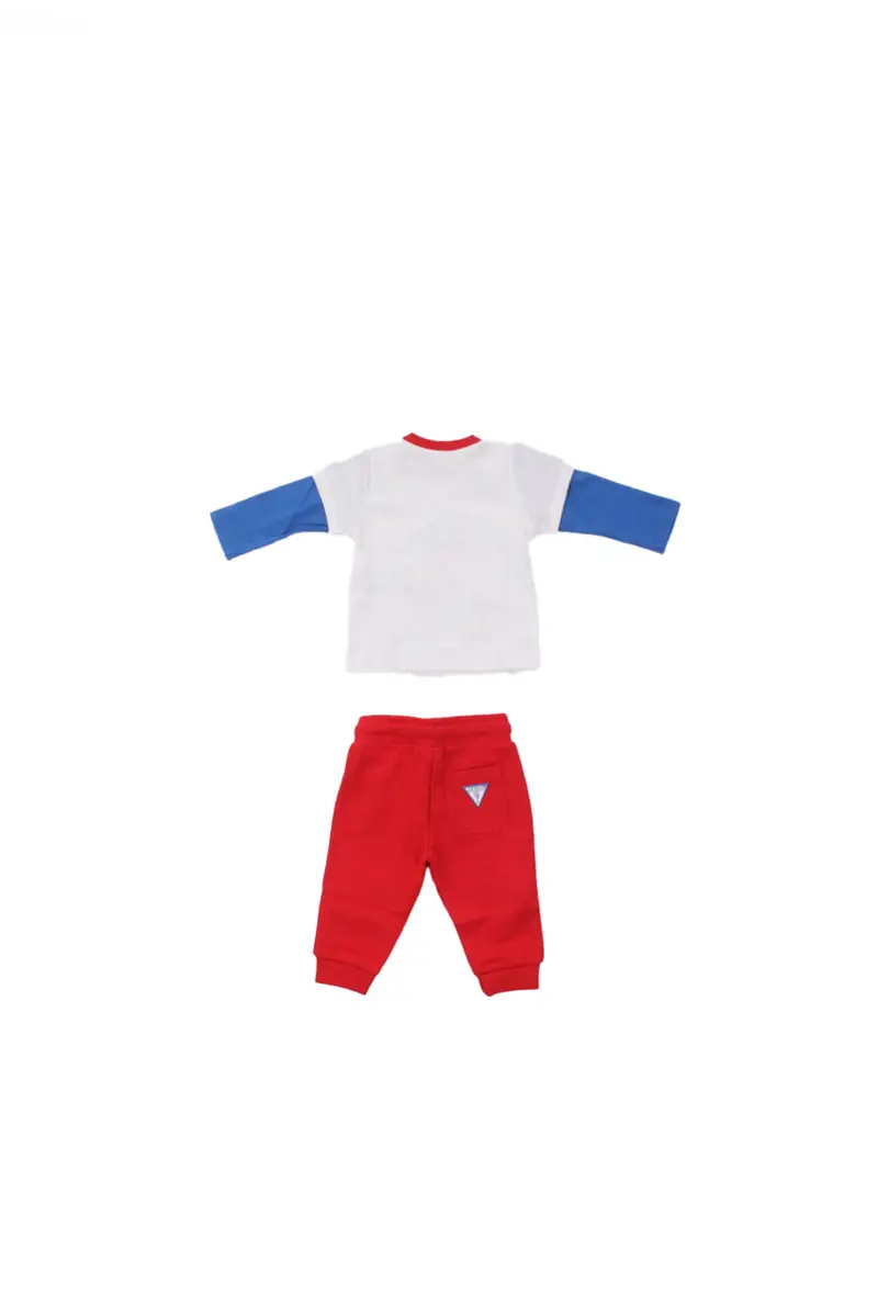 Completo Bambino GUESS Pure white Set ls tshirt+active pants miniatura 2