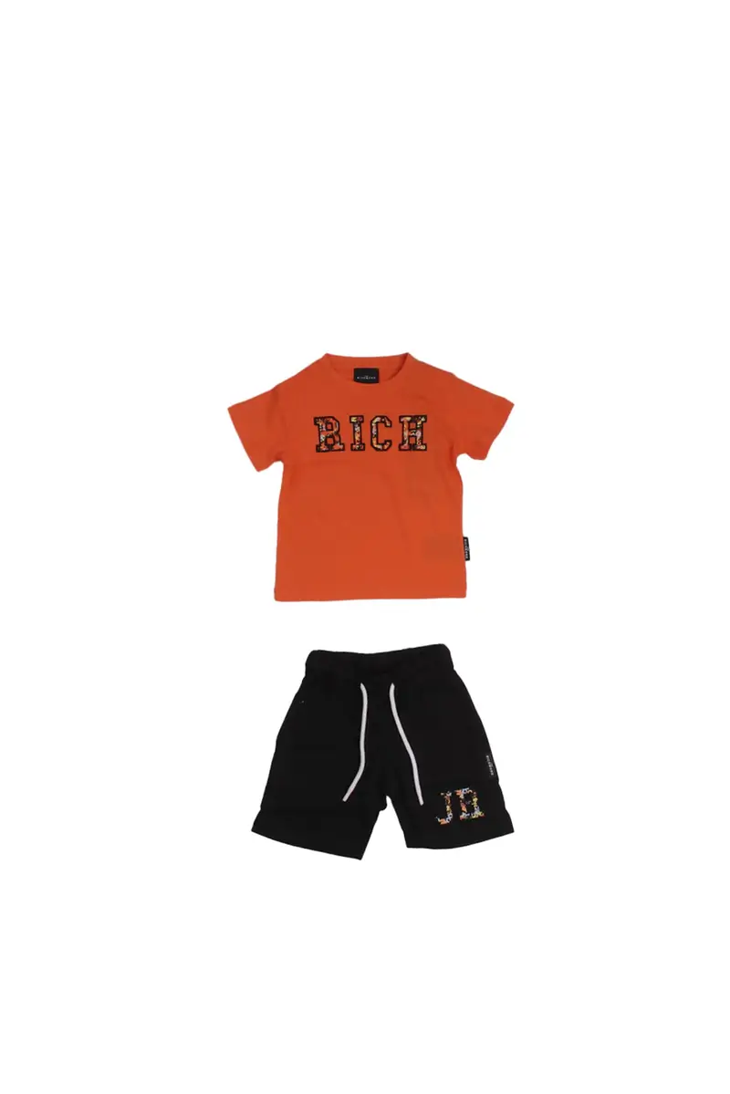 Completo Bambino JOHN RICHMOND Arancio Set t-shirt+bermuda