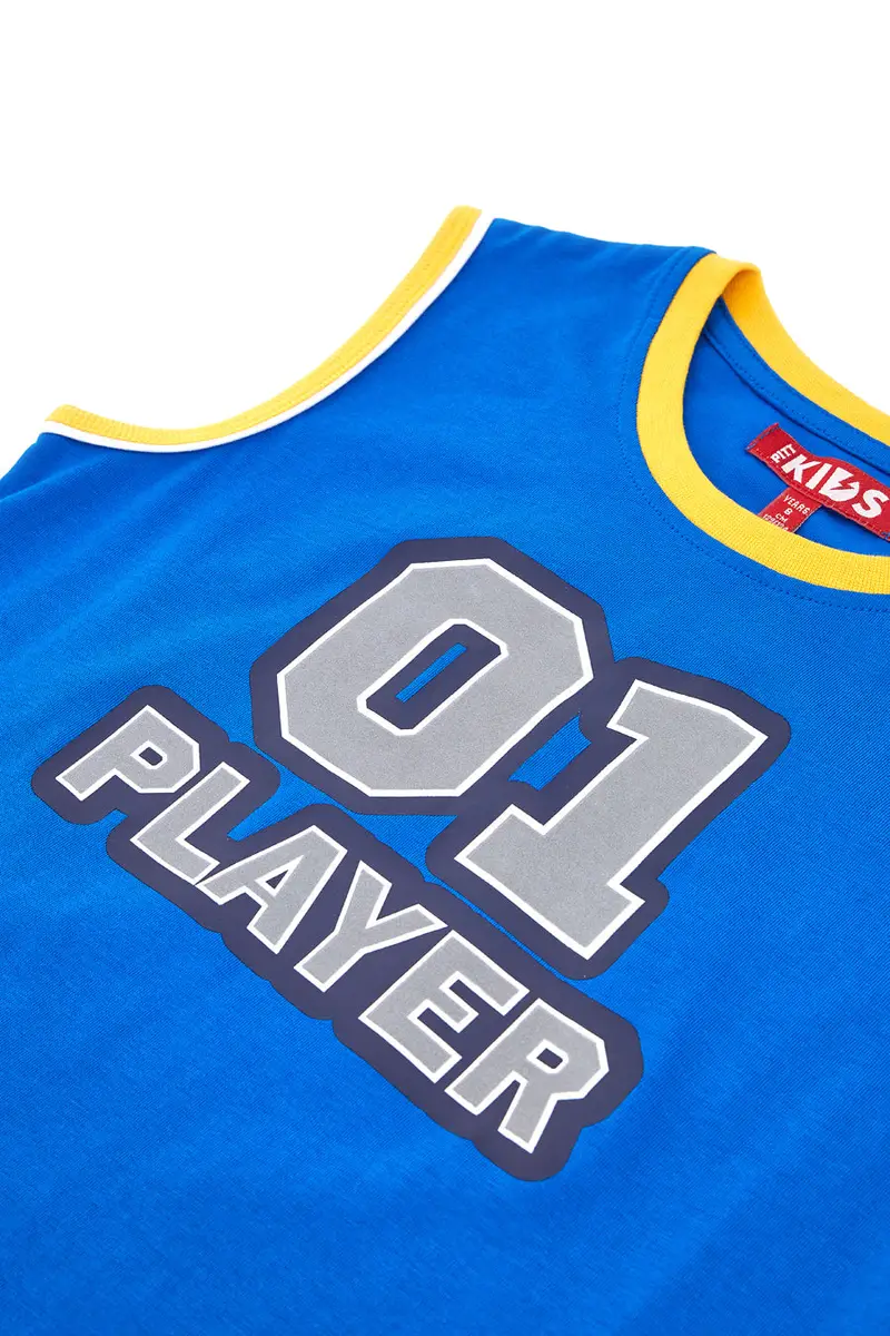 Completo Blu con Stampa Color Grigio Pitt Kids PT-G-SE-05011 miniatura 3