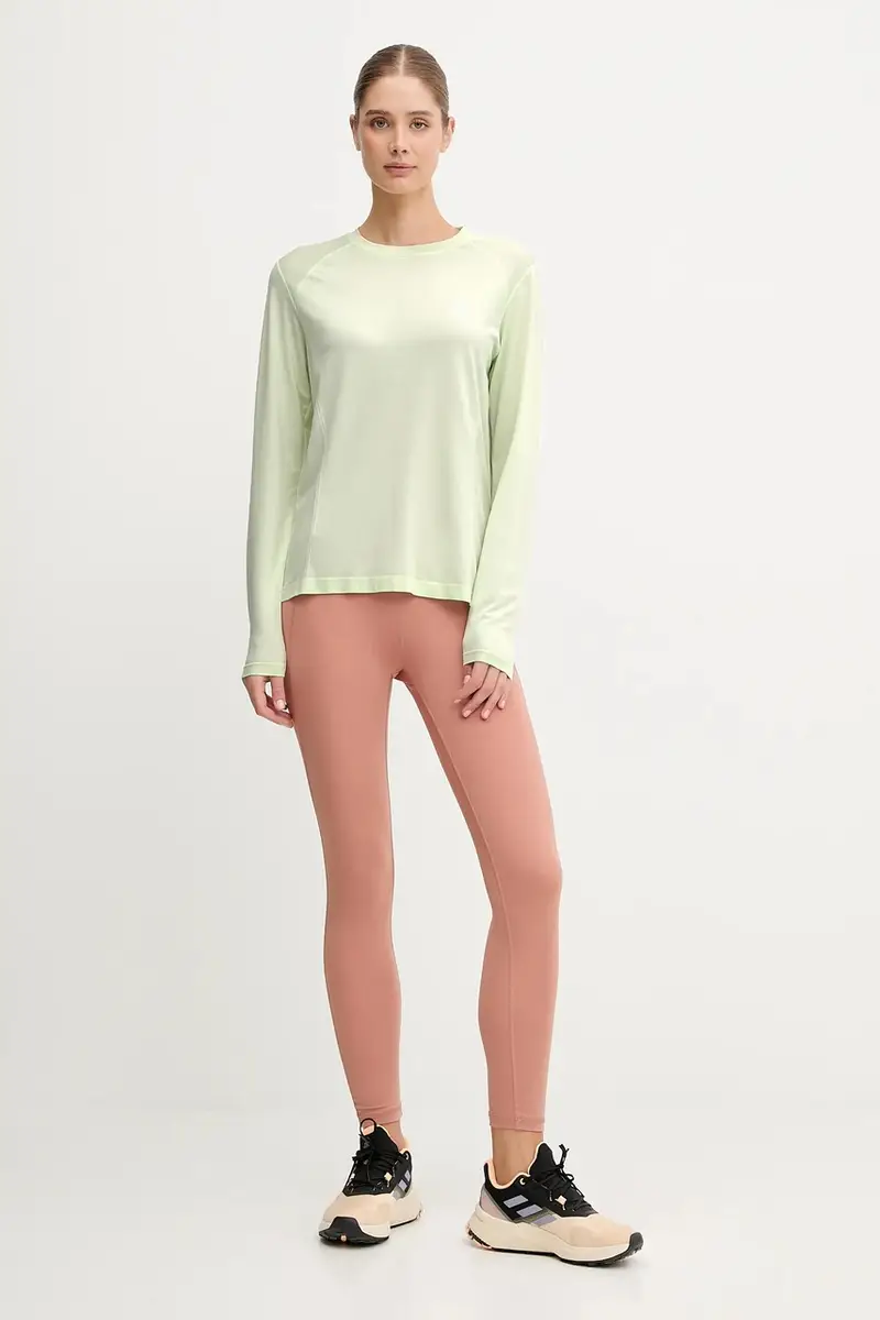 longsleeve da corsa Performance colore turchese ATSW4955 Verde miniatura 2