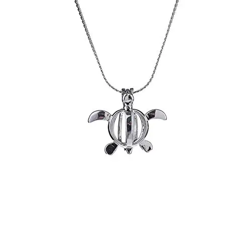 Conchiglia Angelo Custode Che Desidera Perla con Catena al Collo Placcata in Argento, Apri La Tua Perla di Ostrica miniatura 2