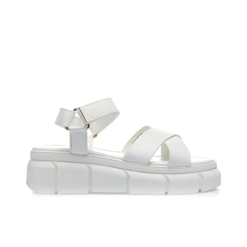 Sandali bianchi platform con maxi fasce