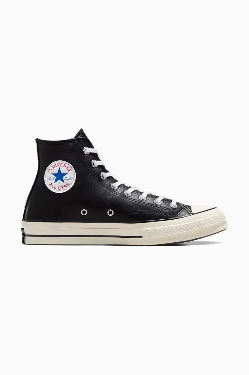 Chuck 70 Leather Black White Egret A07200C Nero