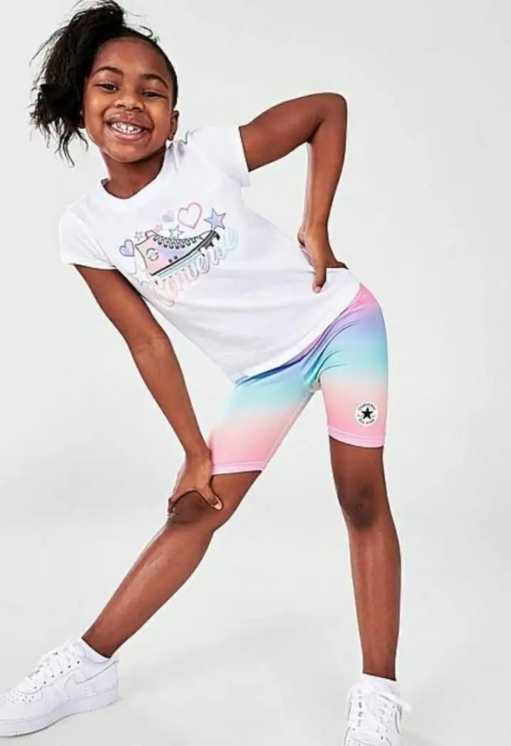 Completino bambina converse printed biker short- cb- | Converse Bianco