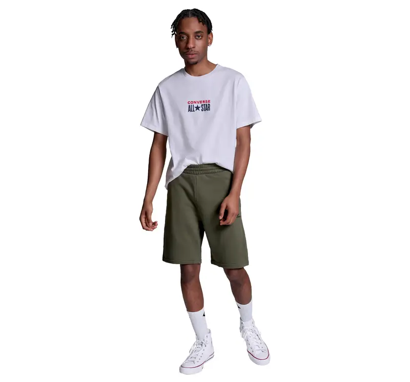 Embroidered Star Chevron Standard-Fit Shorts Pantaloni da Uomo in Verde Utility Green