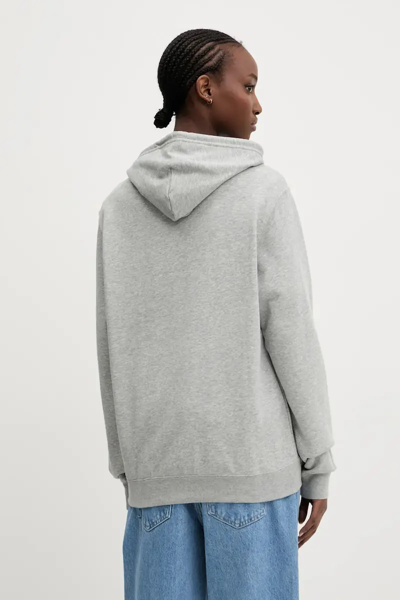 felpa colore grigio con cappuccio con applicazione 10026983-A02 miniatura 5