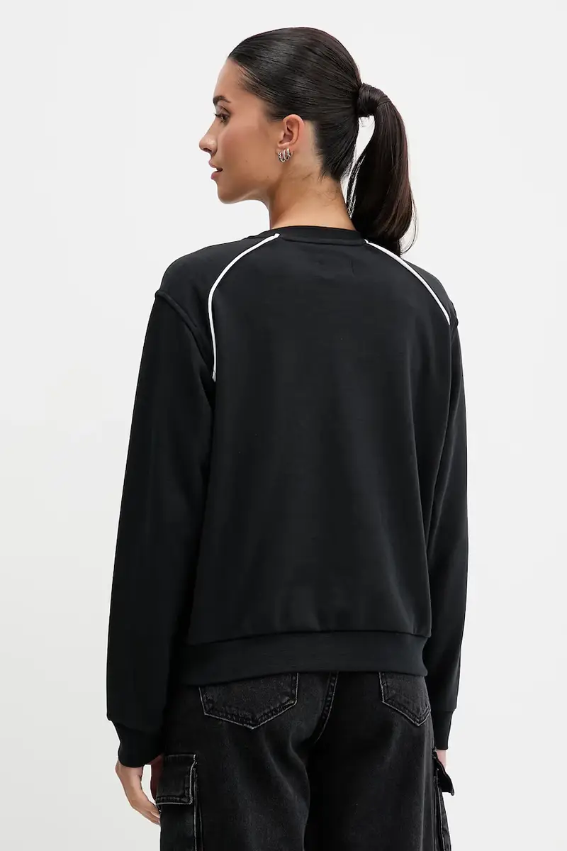 felpa donna colore nero con applicazione CVW5K257 miniatura 3