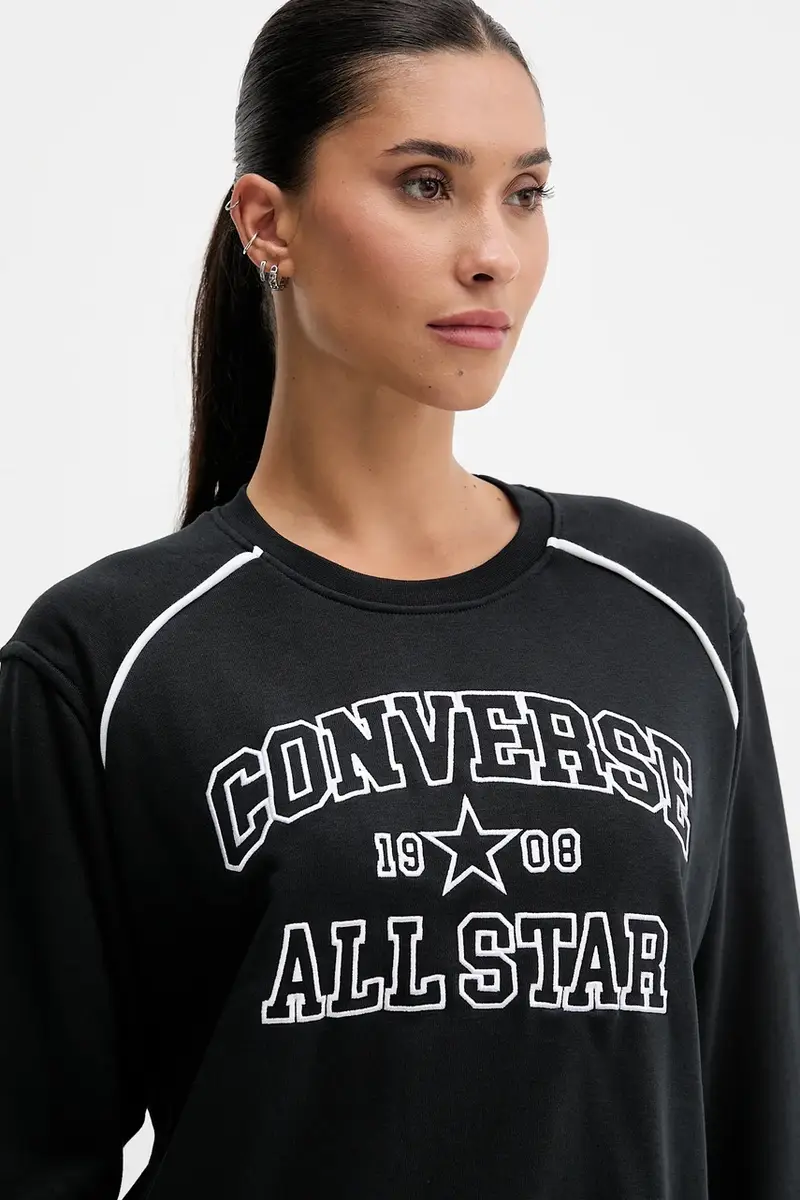 felpa donna colore nero con applicazione CVW5K257 miniatura 4