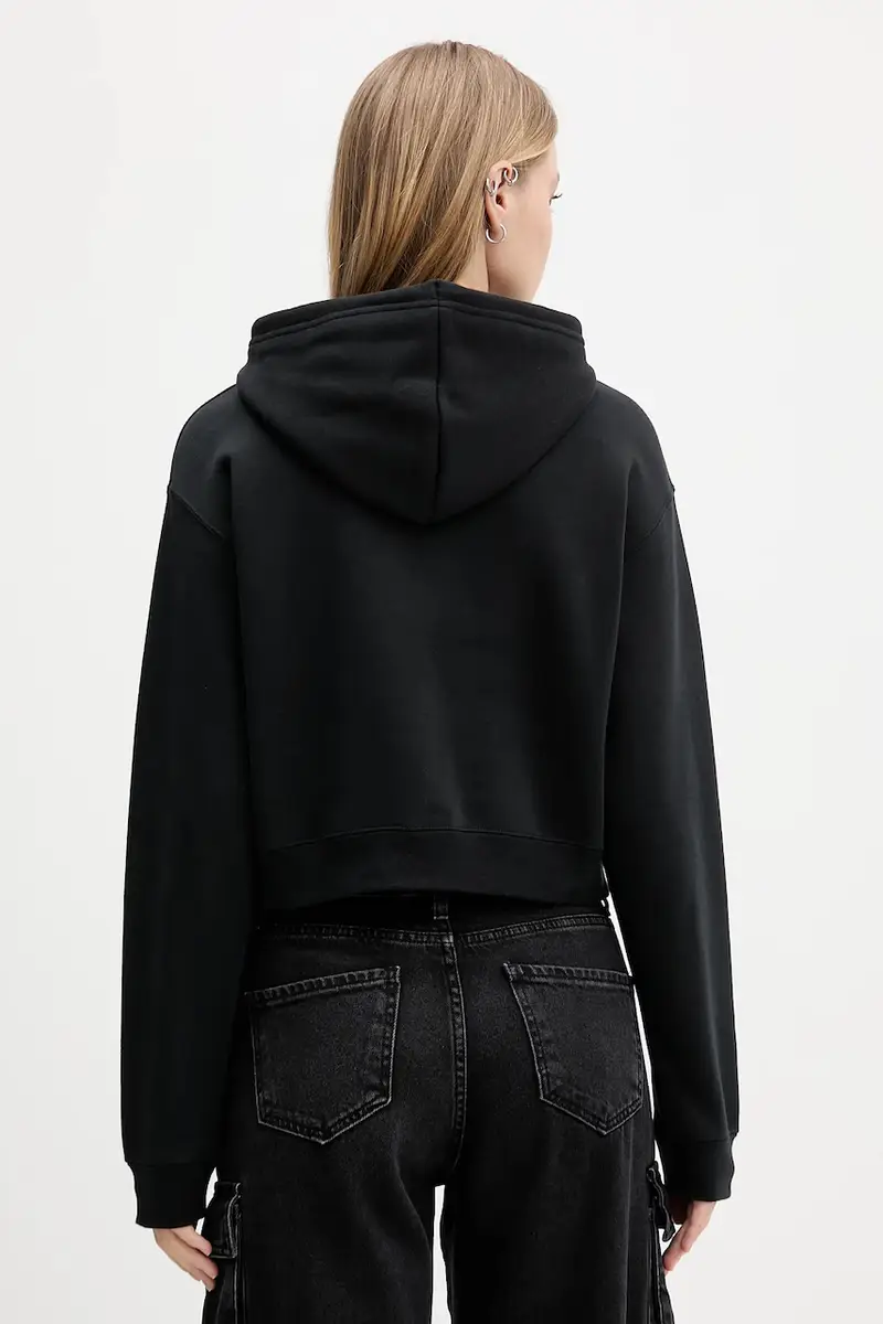 felpa donna colore nero con cappuccio CVW5K527 miniatura 3