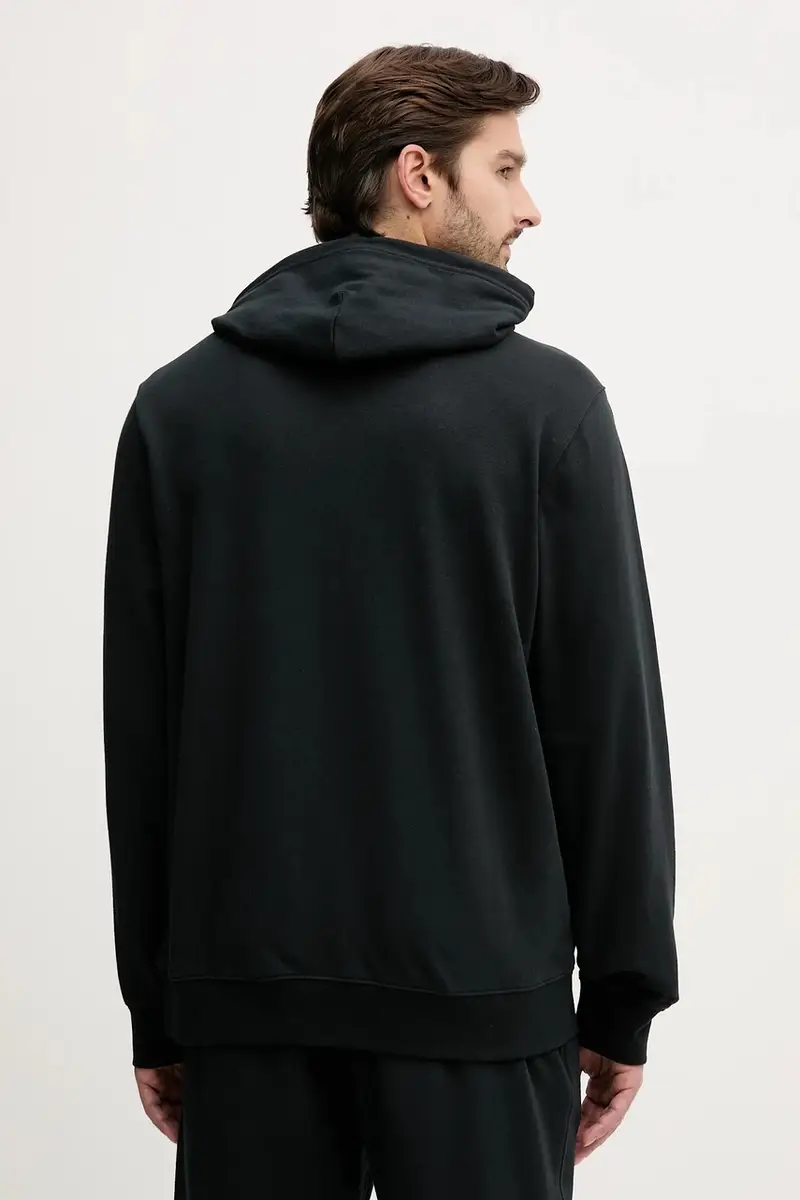 felpa uomo colore nero con cappuccio con applicazione CVM5K874 miniatura 3