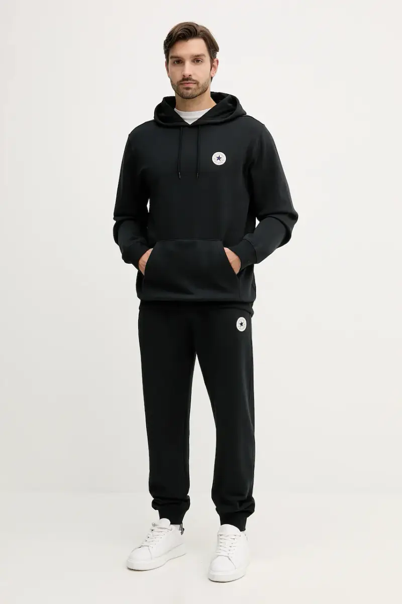 felpa uomo colore nero con cappuccio con applicazione CVM5K981 miniatura 2