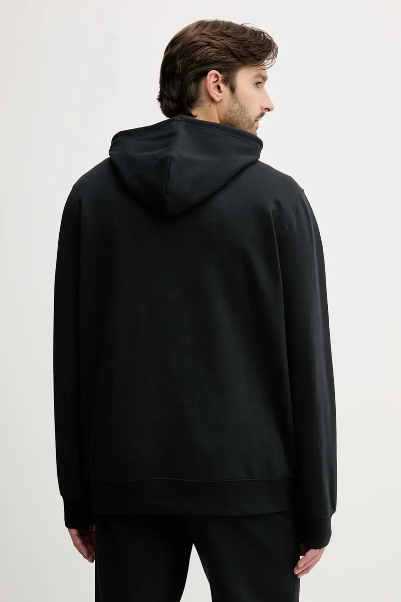 felpa uomo colore nero con cappuccio con applicazione CVM5K981 miniatura 3