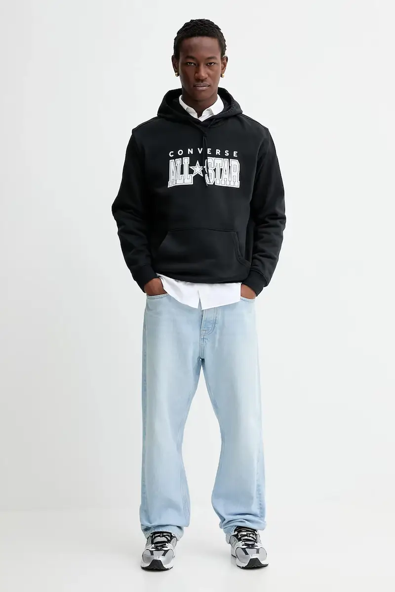 felpa uomo colore nero con cappuccio CVM5K160 miniatura 2