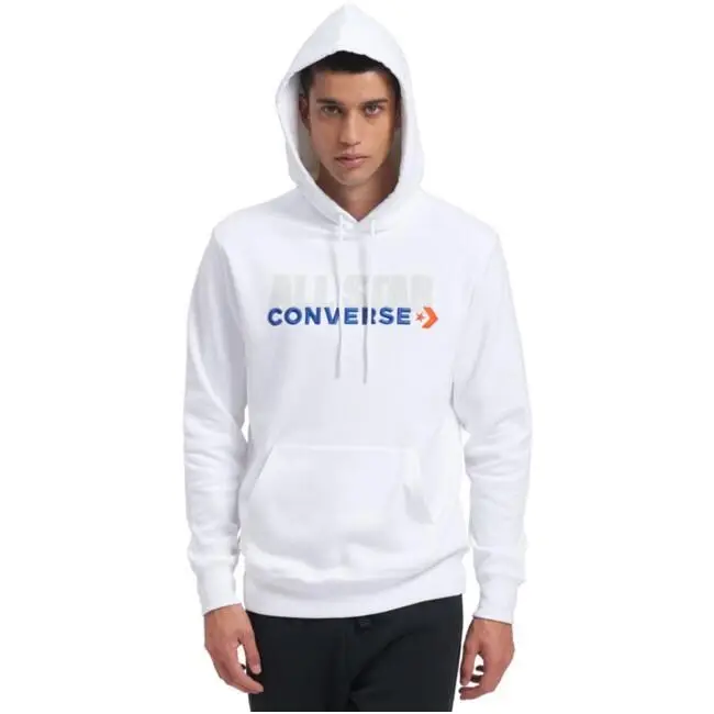 Felpa uomo converse all star hoodie bianco % cotone--a | Converse