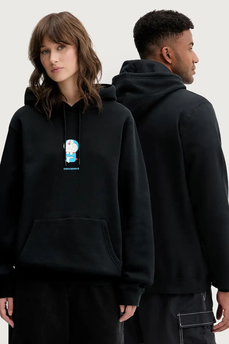 felpa X DORAEMON GRAPHIC colore nero con cappuccio 10028895.A01