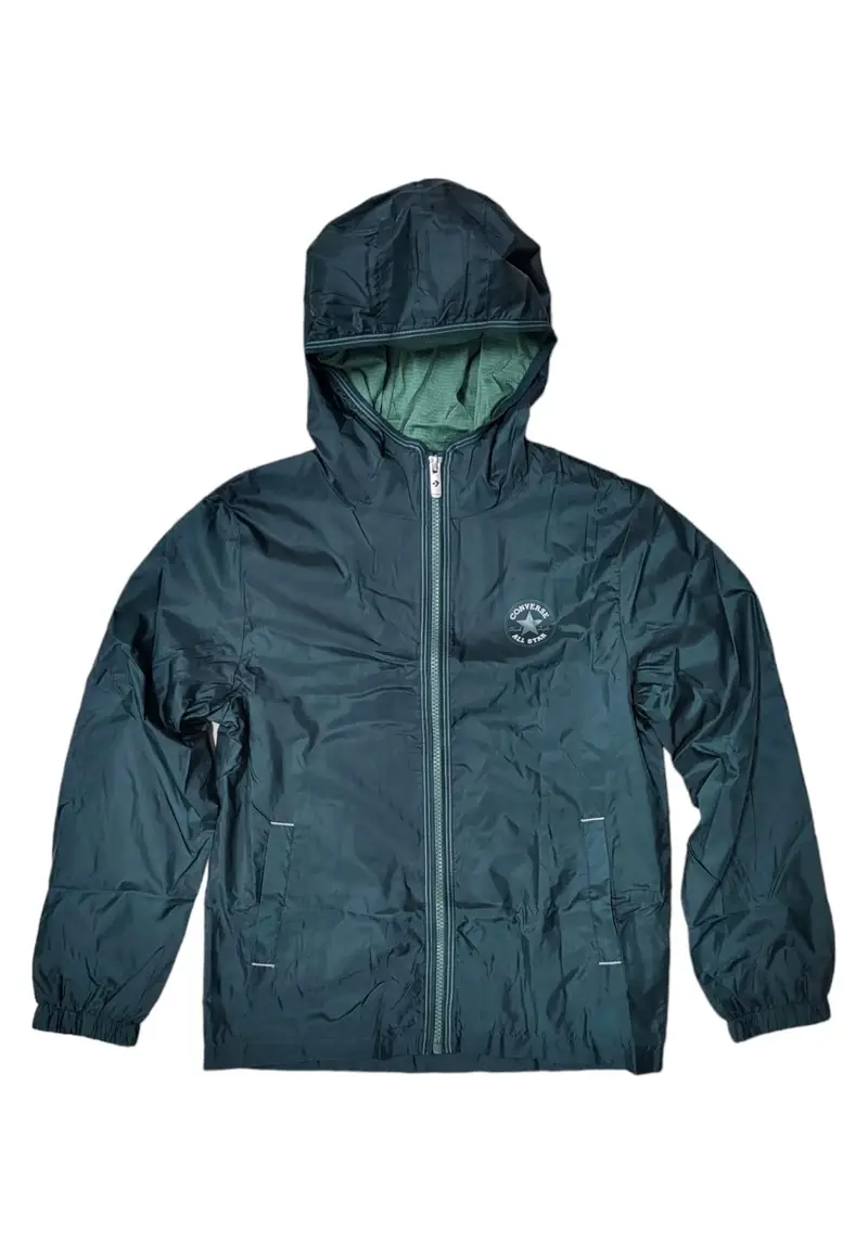 Giacca ragazzo antivento converse core windbreaker - verde | Converse
