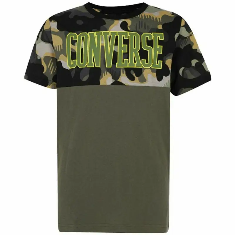 Maglia a Maniche Corte per Bambini Converse Blocked Camo Giallo | Converse