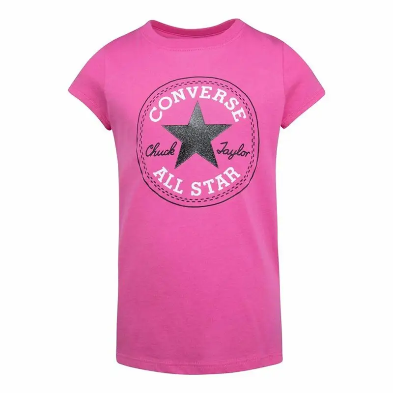Maglia a Maniche Corte per Bambini Converse Timeless Chuck Patch Rosa | Converse