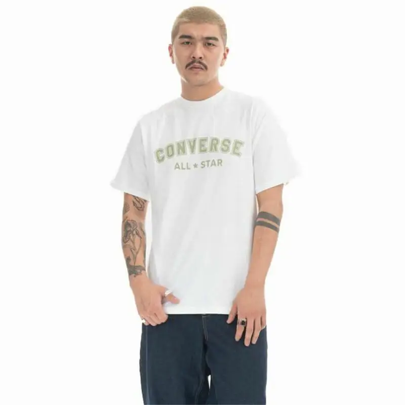 Maglia a Maniche Corte Uomo Converse Classic Fit All Star Single Screen Bianco | Converse