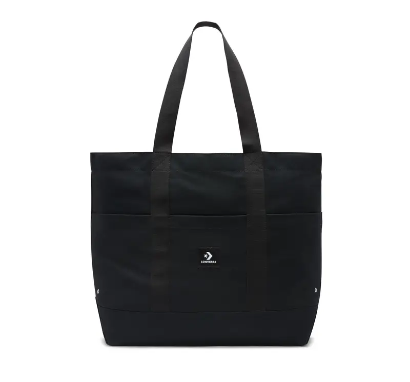 Premium Heavyweight Canvas Tote Bag Borsa in Nero Nero Converse