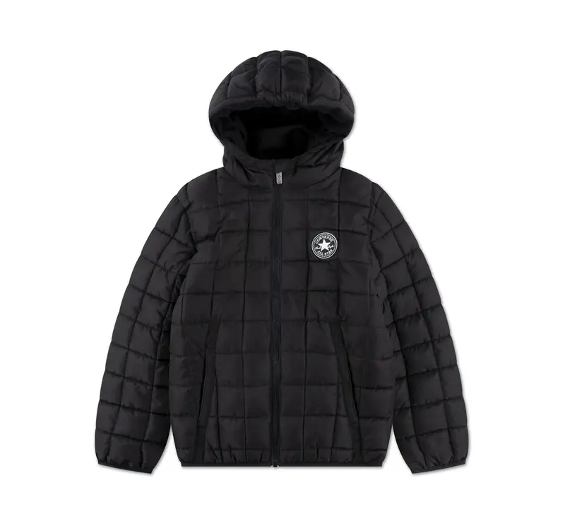 Quilted Mid-Weight Puffer Giacca da Bambini in Nero Black