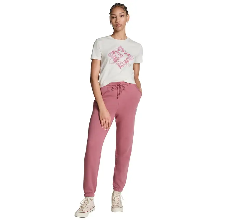 Retro Chuck Taylor Patch Joggers Pantaloni da Donna in Rosa Royal Flushed
