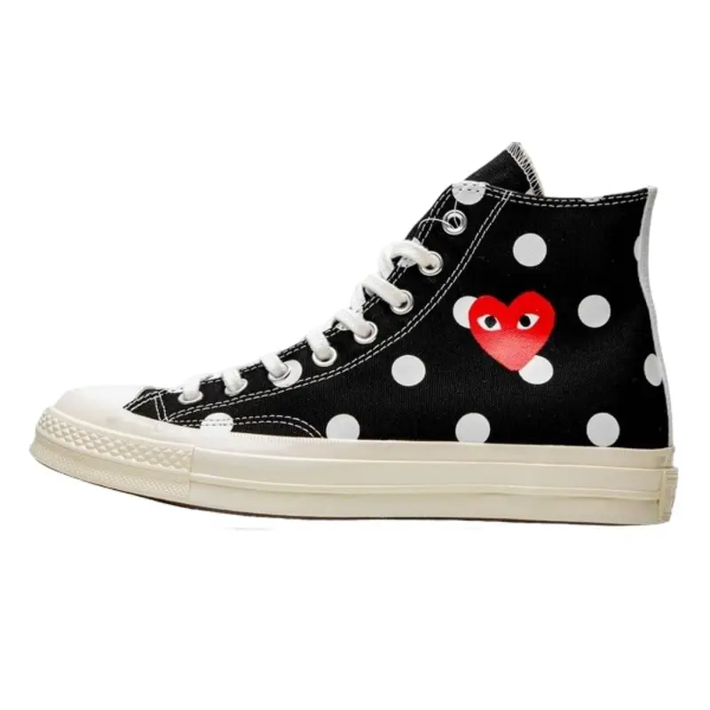 Scarpe Converse Play à Pois Noir Haute | Converse Rosso
