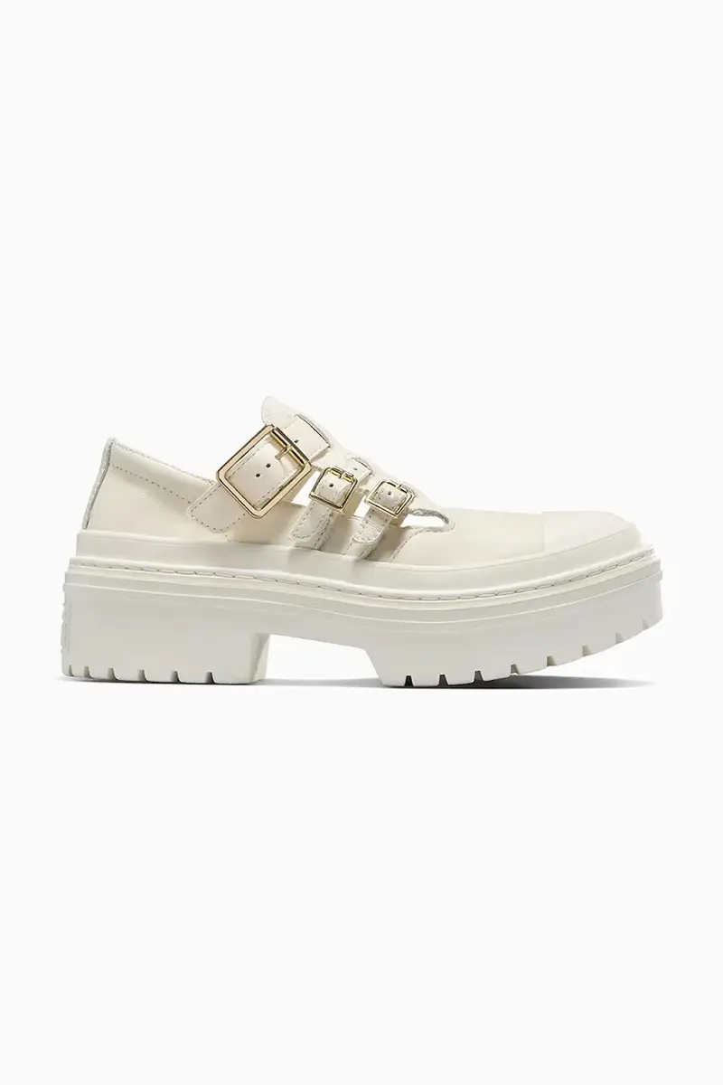 scarpe in pelle Chuck Taylor All Star Lugged Heel MJ donna colore bianco A10617C