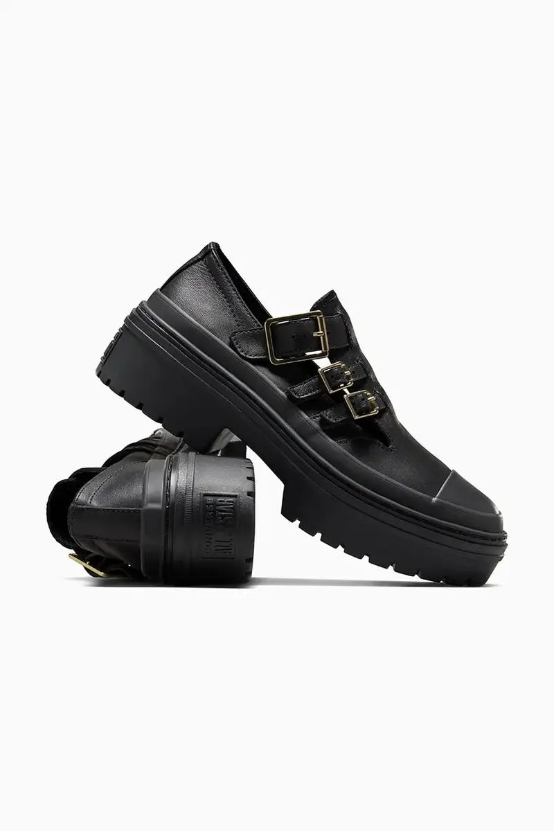 scarpe in pelle Chuck Taylor All Star Lugged Heel MJ donna colore nero A10616C miniatura 5