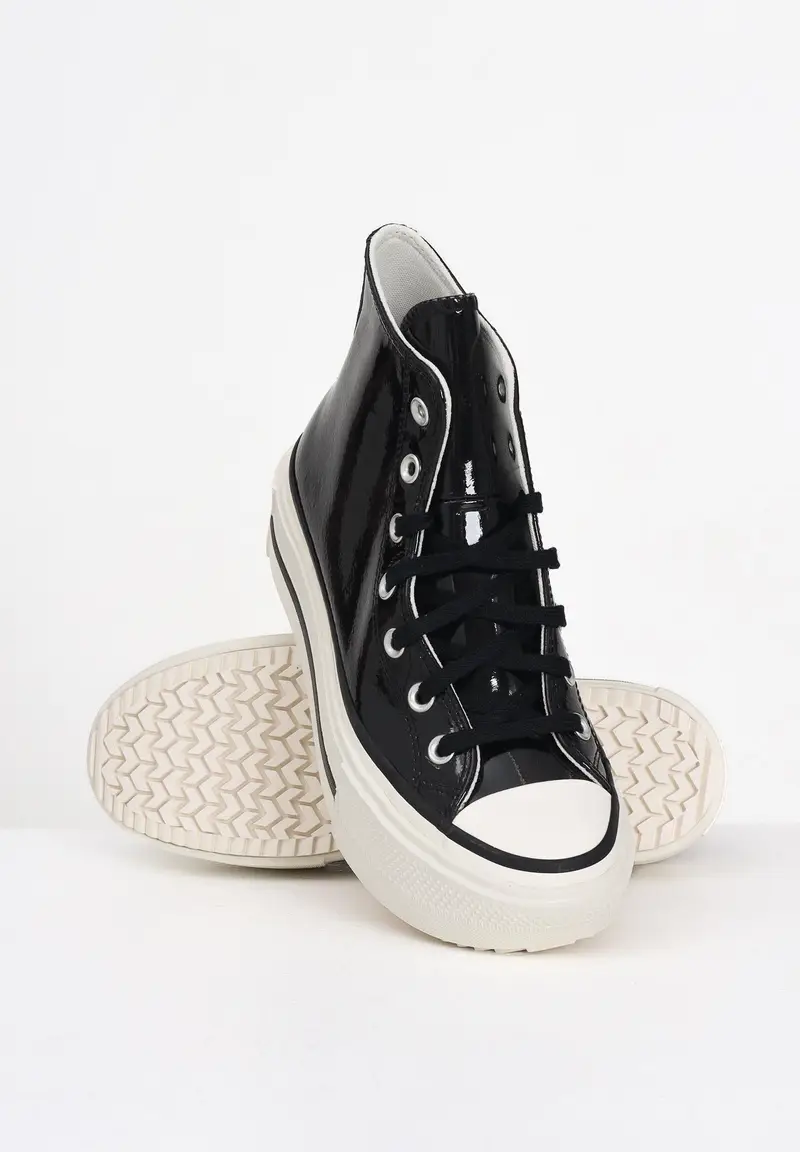 CONVERSE Sneakers Chuck Taylor All Star Lift Double Stack Platform Patent Leather nere da donna miniatura 3