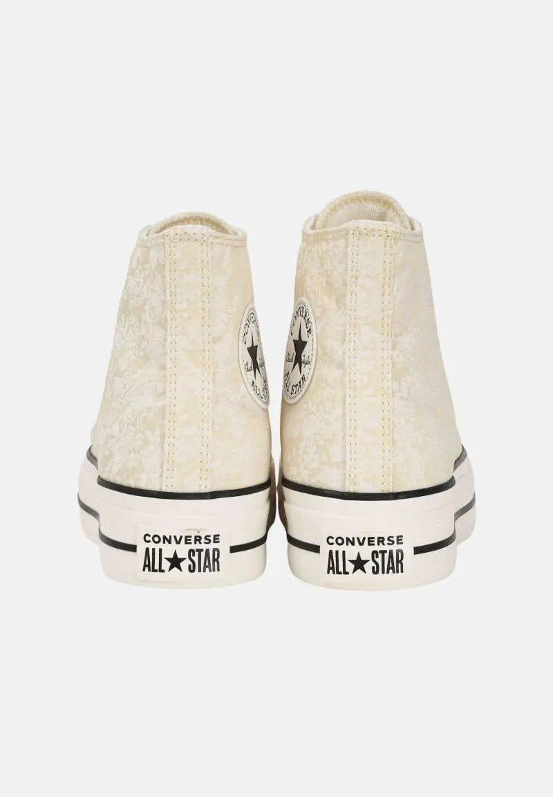 Sneakers Chuck Taylor All Star Lift Elevated Material Cano Alto panna e oro da donna miniatura 2