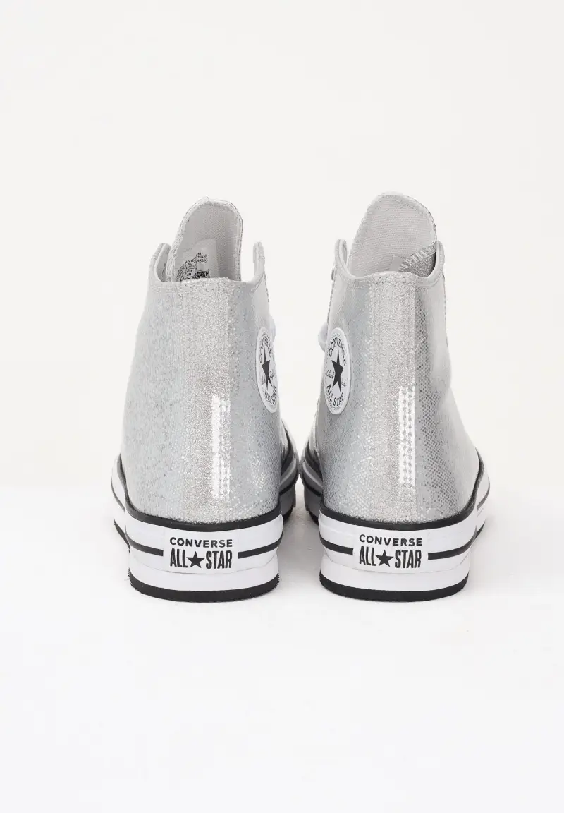 Sneakers Chuck Taylor All Star Lift Platform Disco Glitter argento da donna miniatura 2