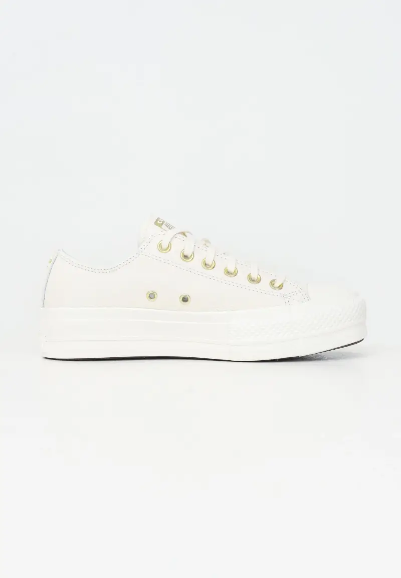 Sneakers CHUCK TAYLOR ALL STAR LIFT PLATFORM GOLD panna da donna miniatura 3