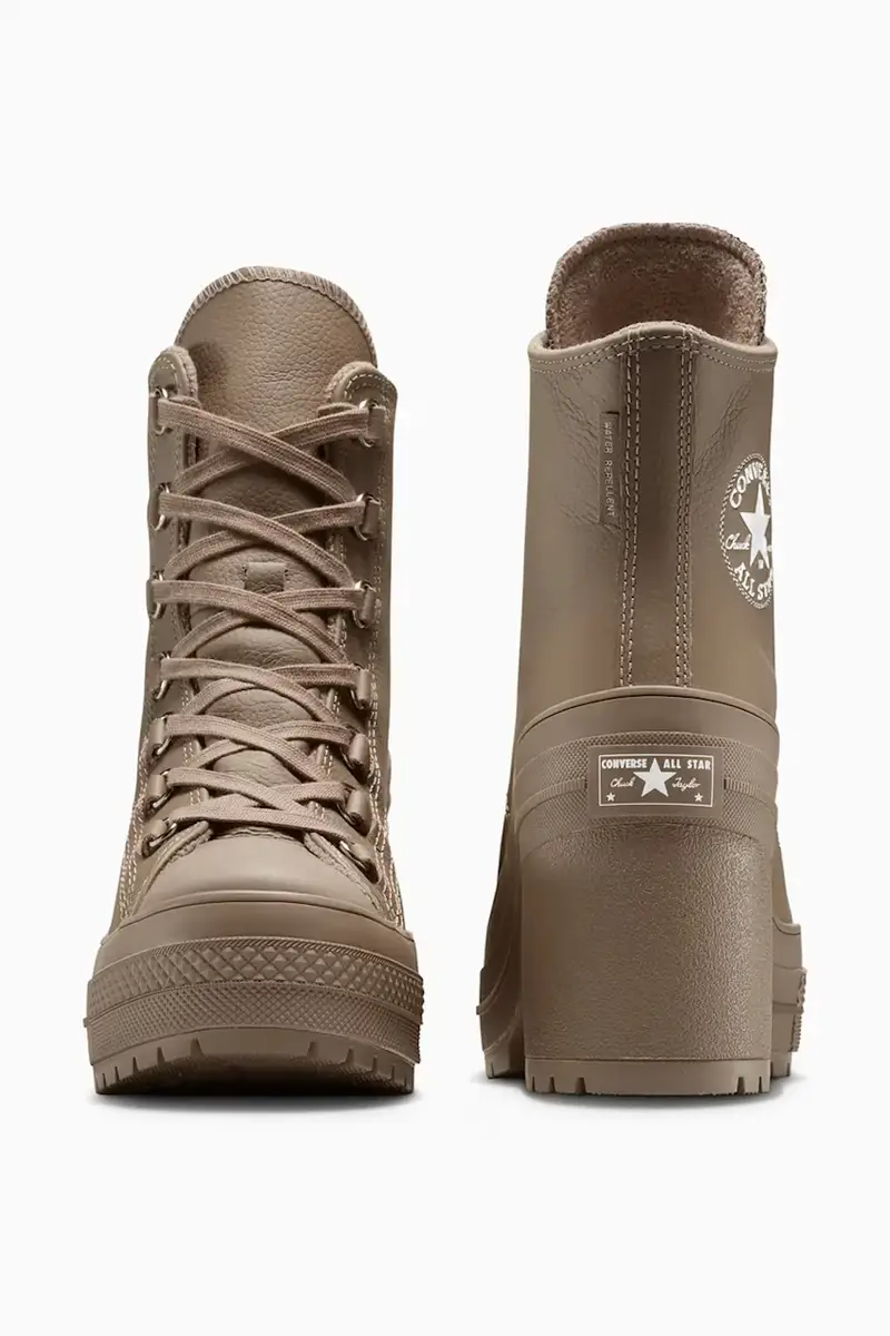 stivaletti alla caviglia in pelle Chuck 70 De Luxe Heel donna colore marrone A13064C miniatura 3