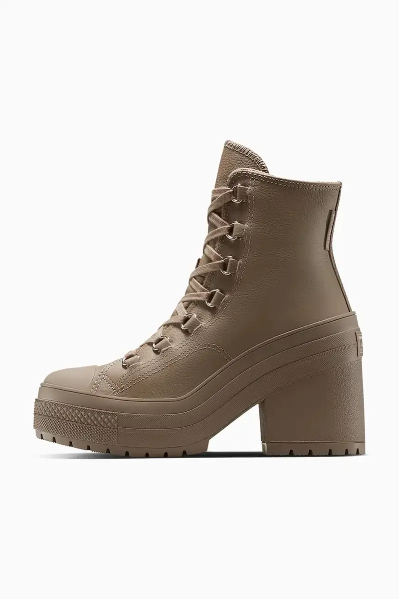 stivaletti alla caviglia in pelle Chuck 70 De Luxe Heel donna colore marrone A13064C miniatura 5