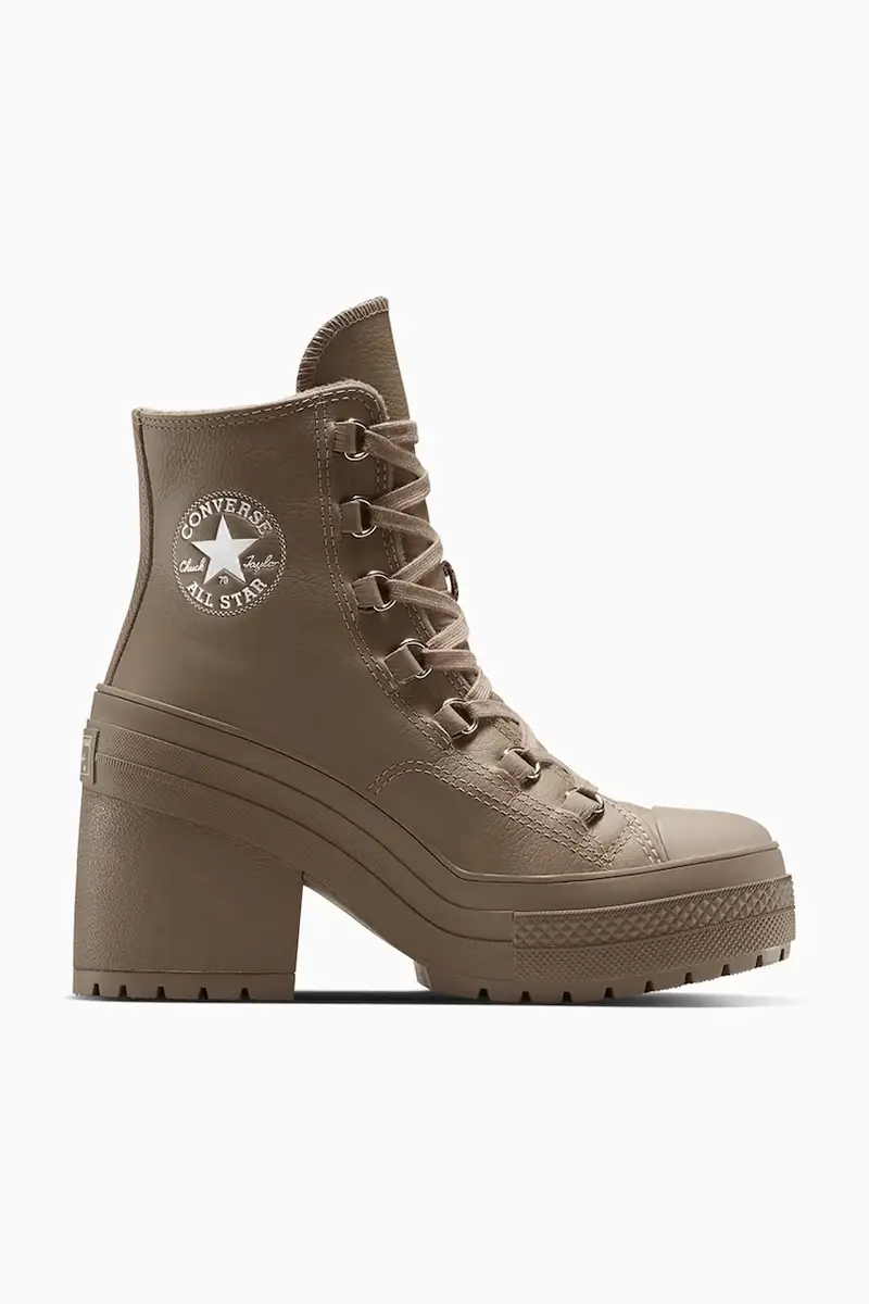 stivaletti alla caviglia in pelle Chuck 70 De Luxe Heel donna colore marrone A13064C