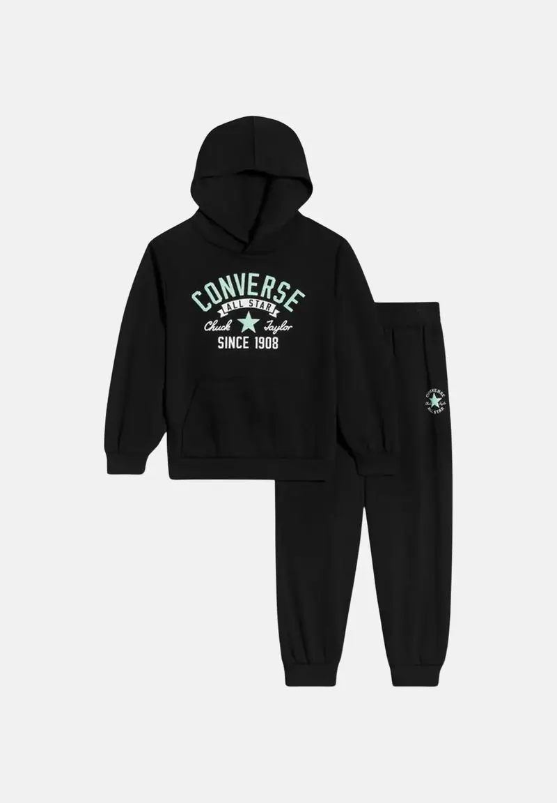 CONVERSE Tuta Retro Remix nera per bambino e bambina