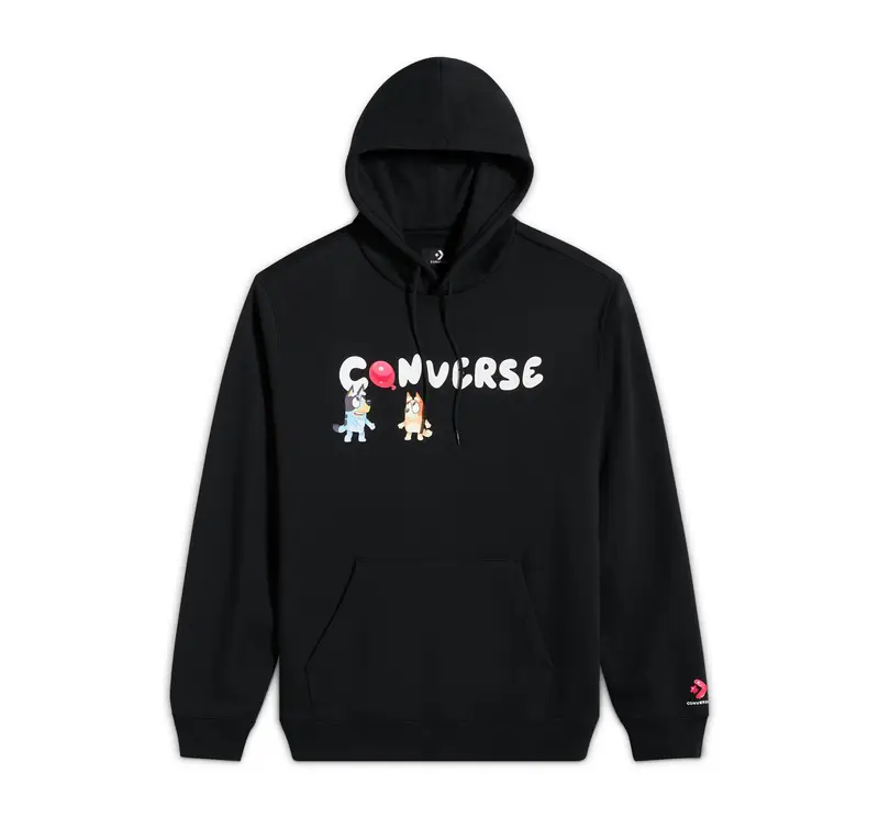 X Bluey Graphic Hoodie Felpa Con Cappuccio da Uomo in Nero Black