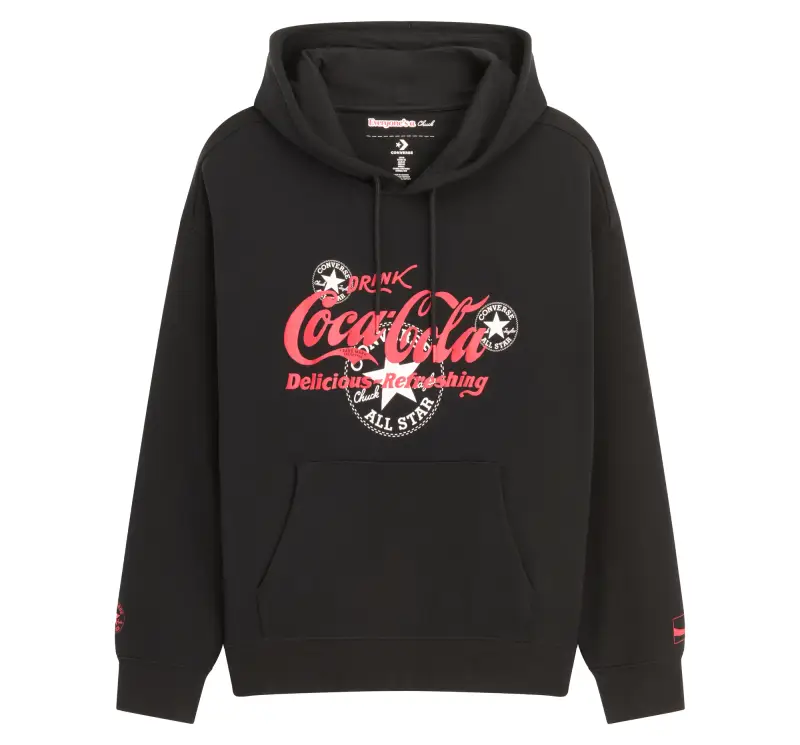 X Coca-Cola Hoodie Felpa Con Cappuccio da Uomo in Nero Converse Black
