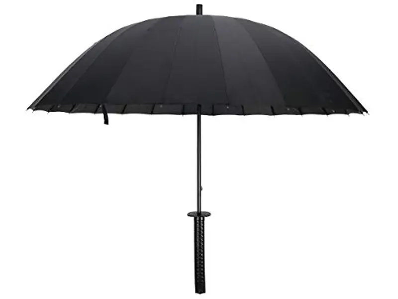 CoolChange Ombrello a forma di spada katana, 120cm, nero miniatura 2