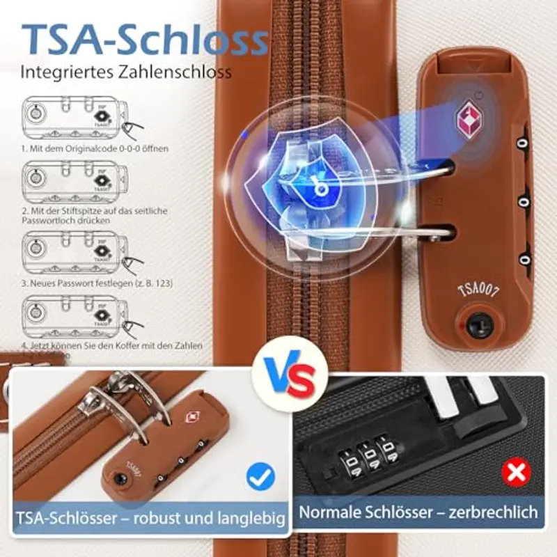 COOLIFE Ryanair Valigia Bagaglio a mano, Valigie, Trolley, Valigia da cabina 55×35×20, Chiusura a combinazione laterale con miniatura 3