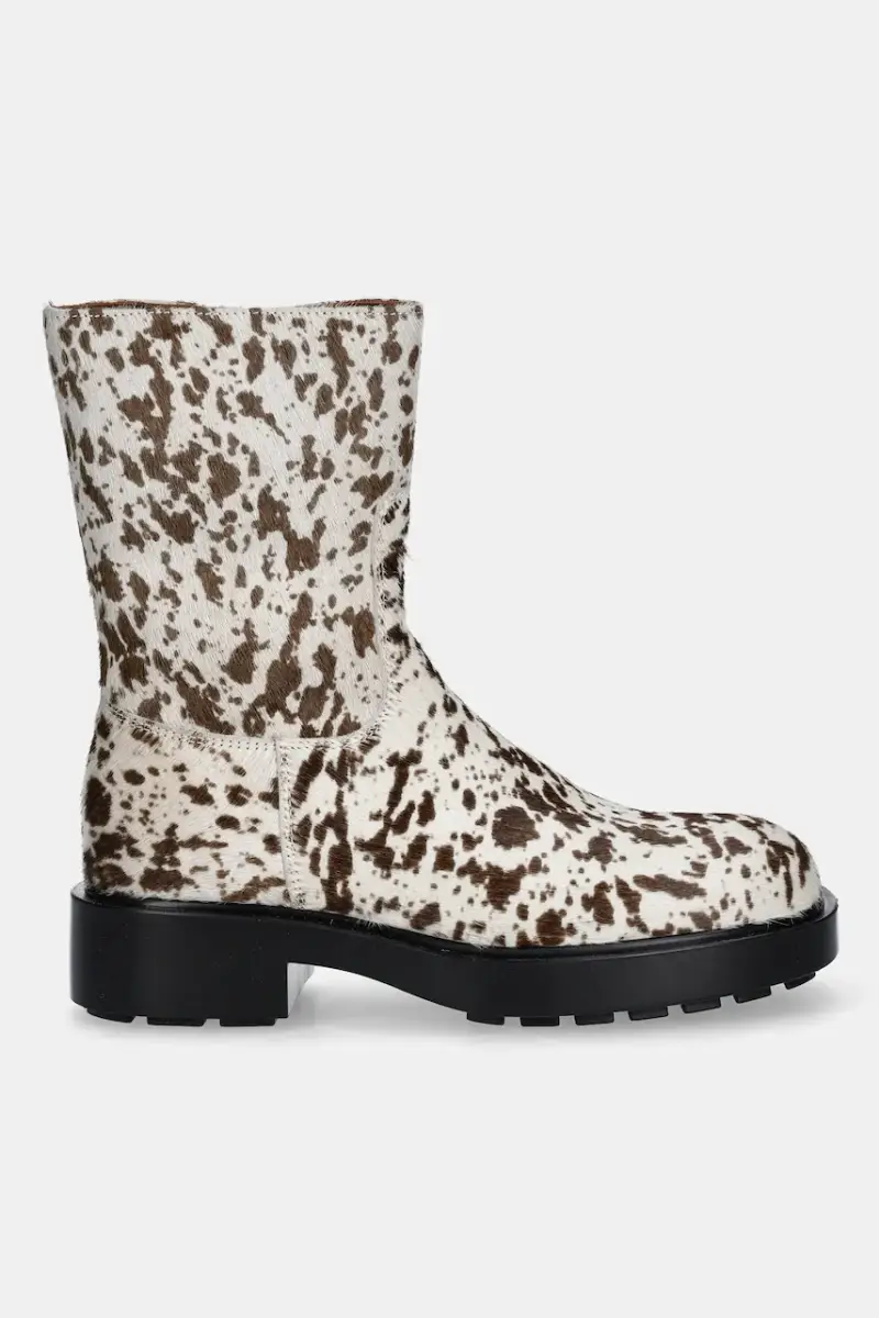 stivaletti alla caviglia in pelle donna colore marrone CPH443 hairy leather miniatura 2