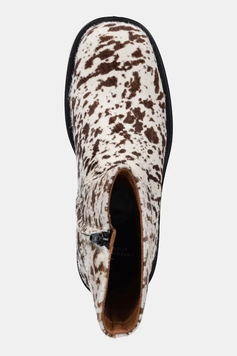 stivaletti alla caviglia in pelle donna colore marrone CPH443 hairy leather miniatura 4