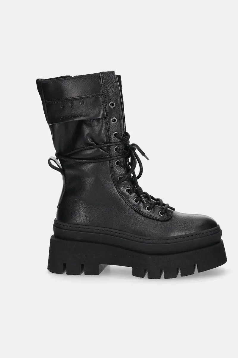 stivaletti alla caviglia in pelle Nero miniatura 2