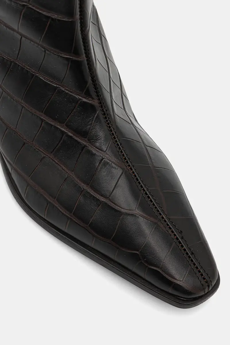 stivali in pelle donna colore marrone CPH295 croco leather miniatura 4