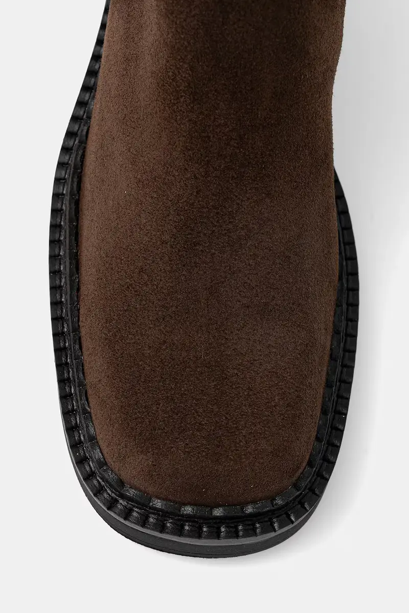 stivali in pelle scamosciata donna colore marrone CPH624 choco miniatura 4