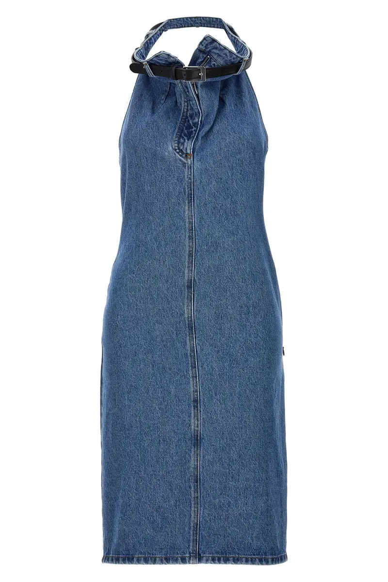 Abito Belt Halter Neck Blu
