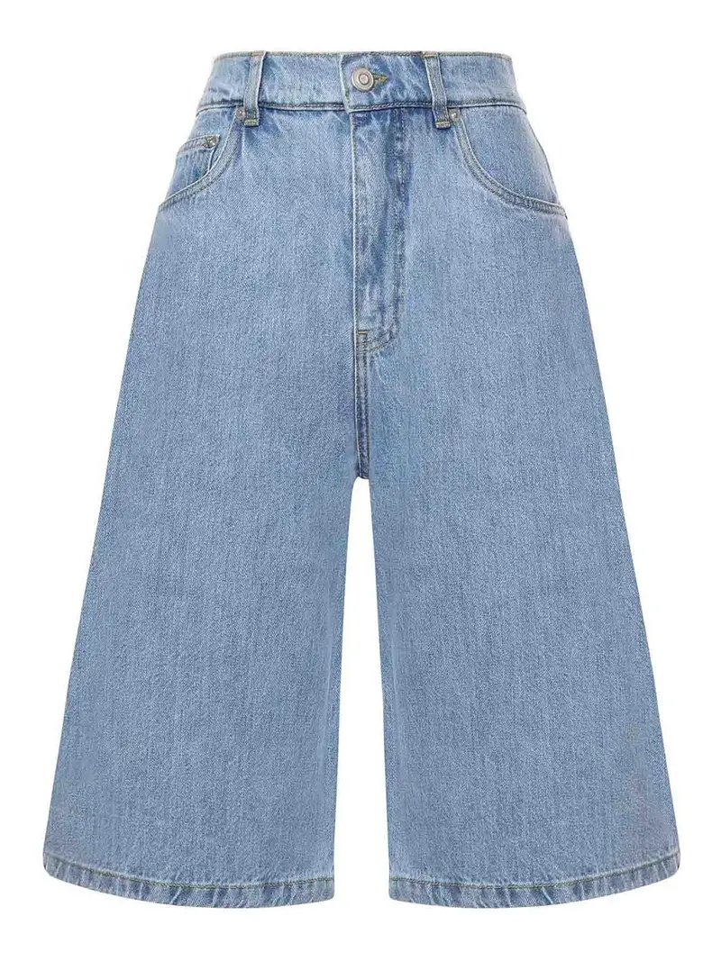 Bermuda in denim Blu